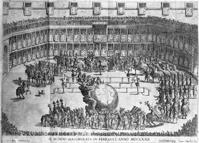 Procession of the Globe, Ferrara, engraved by Lorenzo Tinti by Francesco Ferrari